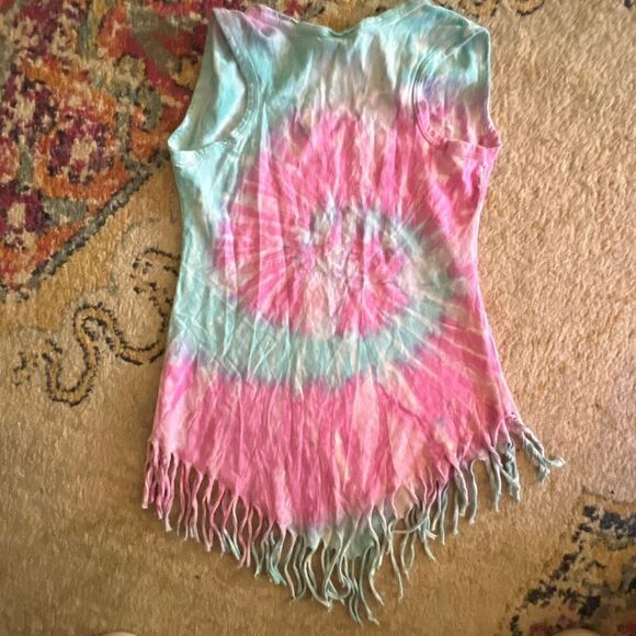 Girls Tie-Dye Fringe Tank Top – Puerto Plata Dominican Republic Souvenir – Size - Picture 3 of 3